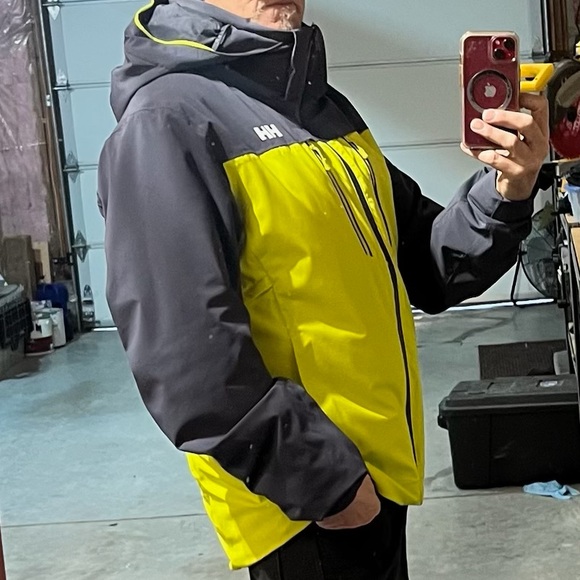 Helly Hansen Blue Grey Yellow H2 Flow Men’s Ski Jacket NWT - Picture 10 of 11
